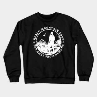 Lone Hiker Mountain Tee - Peaceful Adventure Design Crewneck Sweatshirt
